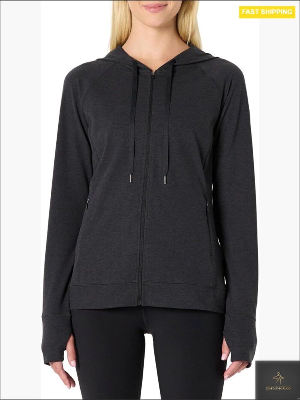 Performance Zip Up Workout Hoodie Jacket Athletic Soft Lightweight Full Zip